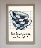 Blue Teacup Stack Framed Wall Art