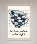 Blue Teacup Stack Framed Wall Art