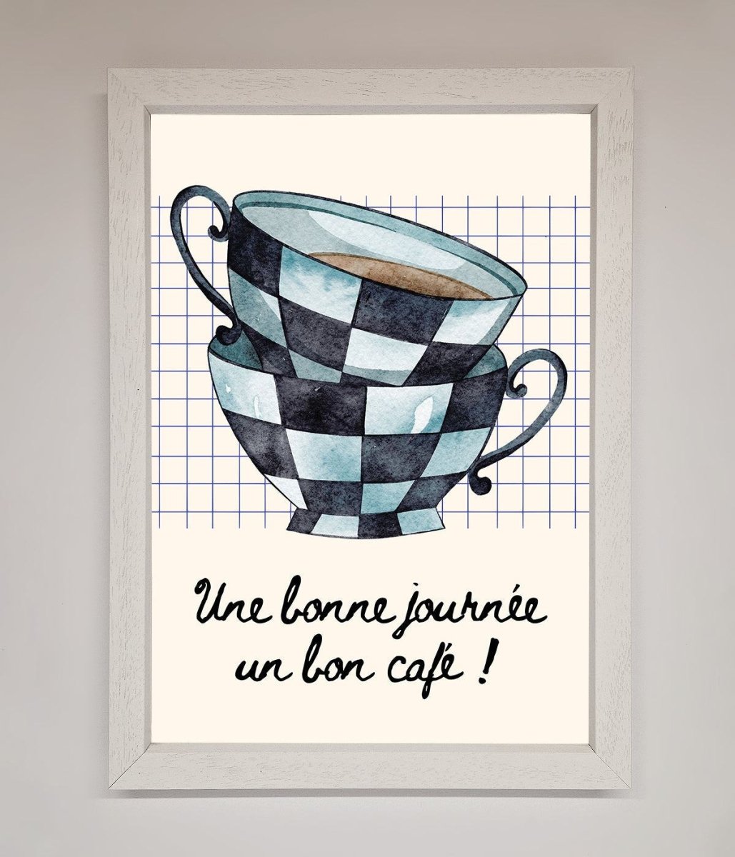 Blue Teacup Stack Framed Wall Art