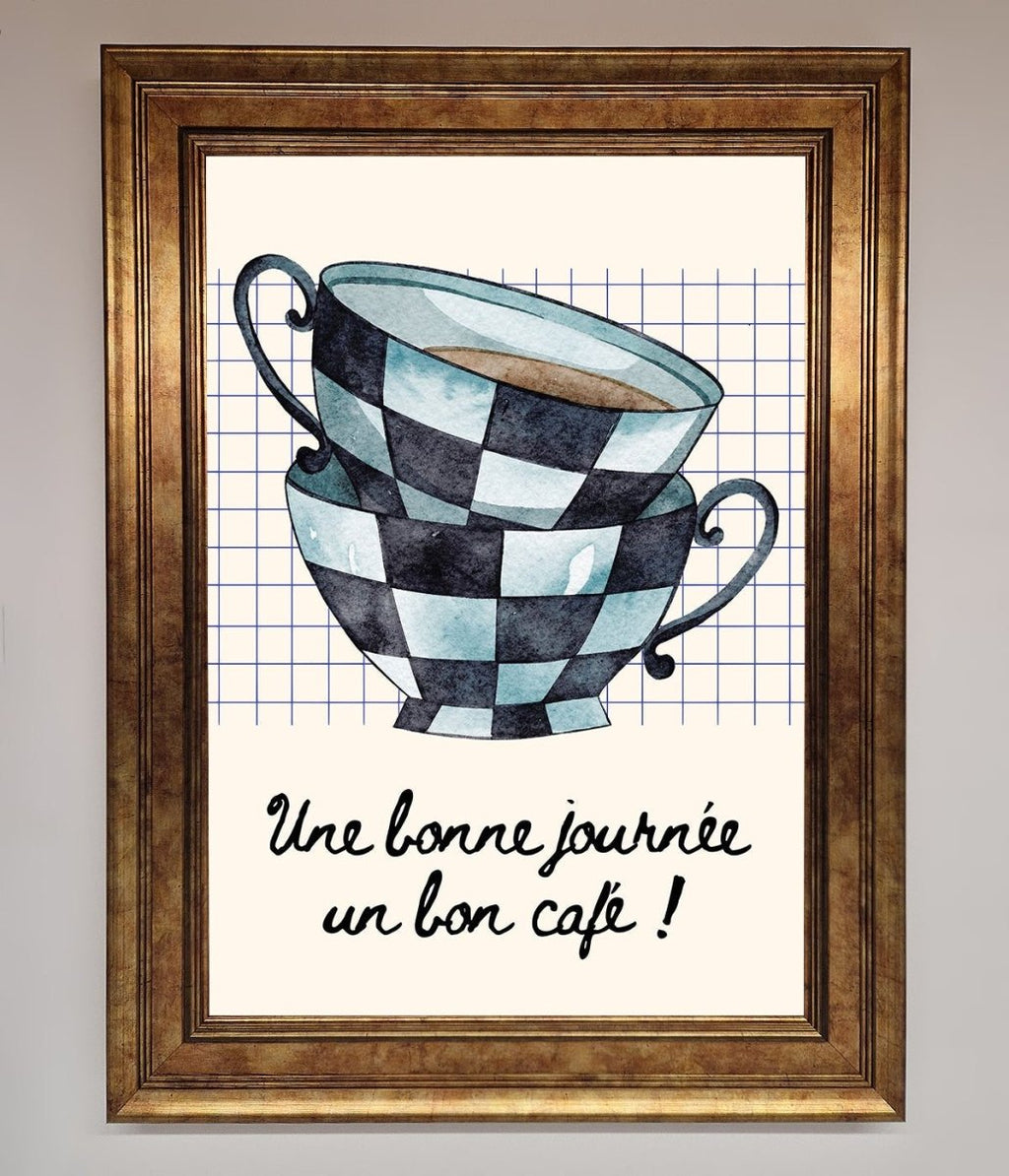 Blue Teacup Stack Framed Wall Art
