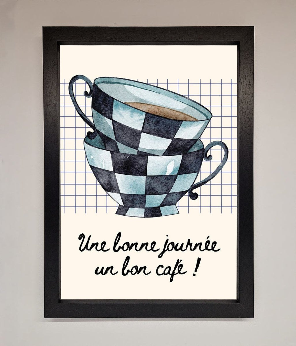 Blue Teacup Stack Framed Wall Art