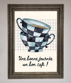 Blue Teacup Stack Framed Wall Art