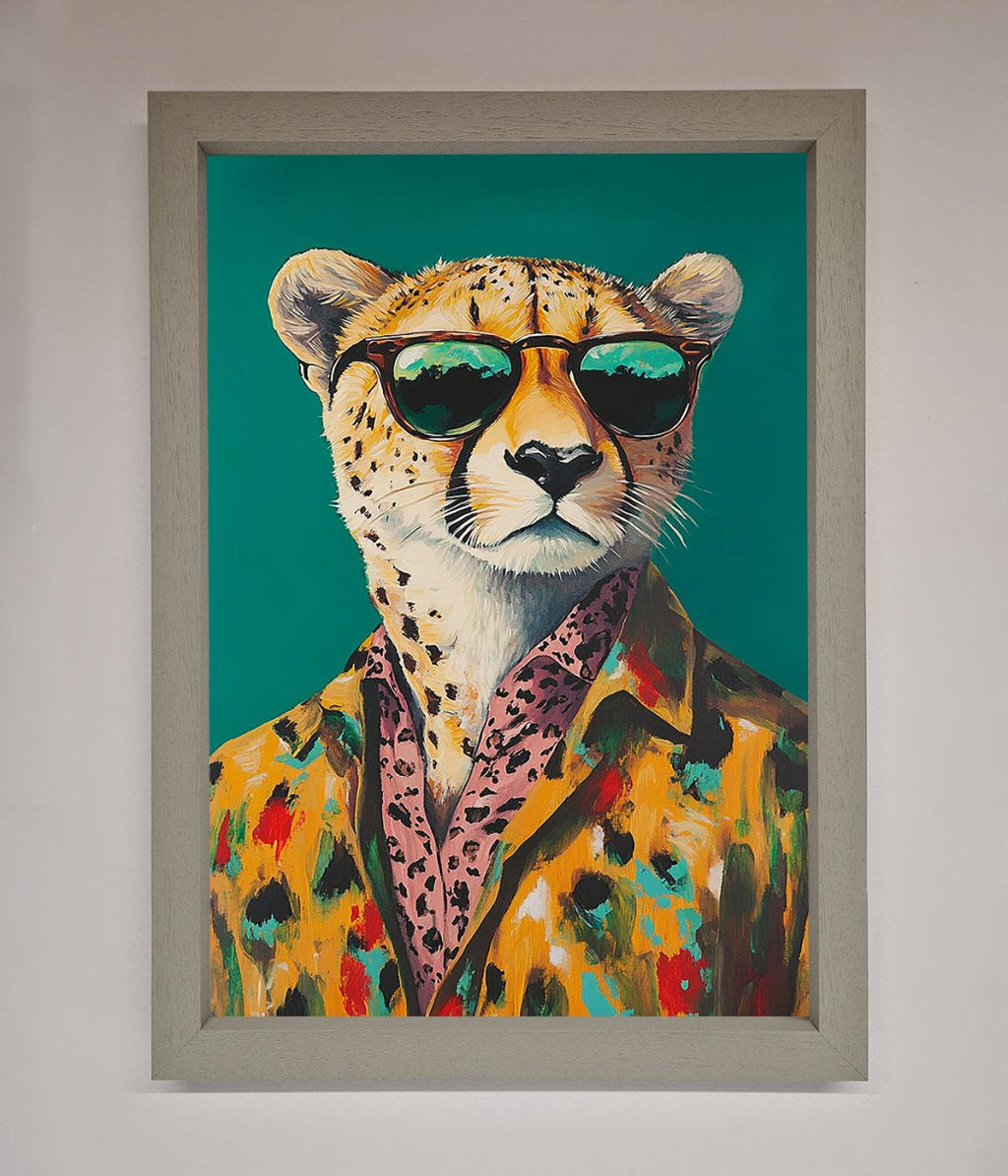 Cheetah With Sunglasses Framed Print
