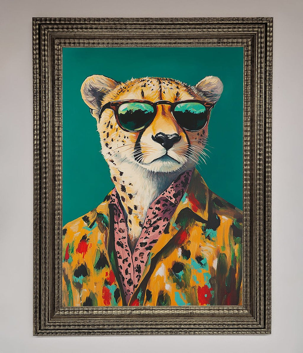 Cheetah With Sunglasses Framed Print