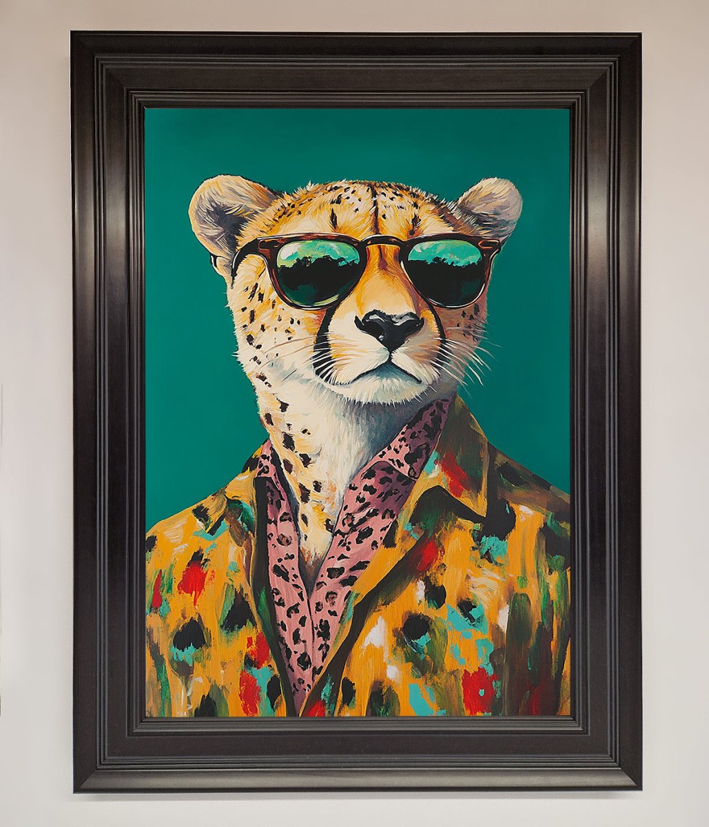 Cheetah With Sunglasses Framed Print