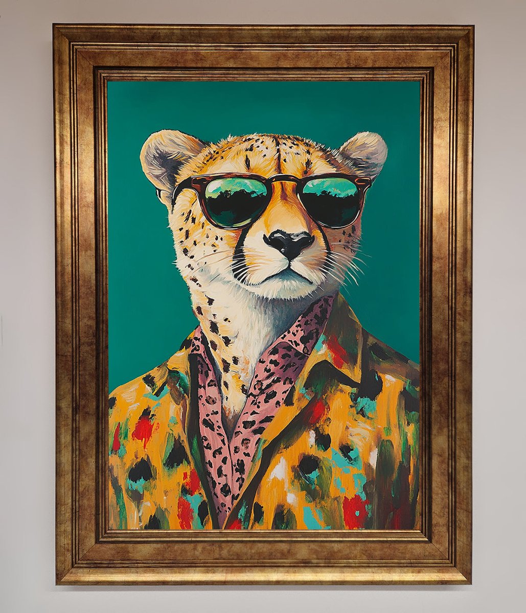 Cheetah With Sunglasses Framed Print