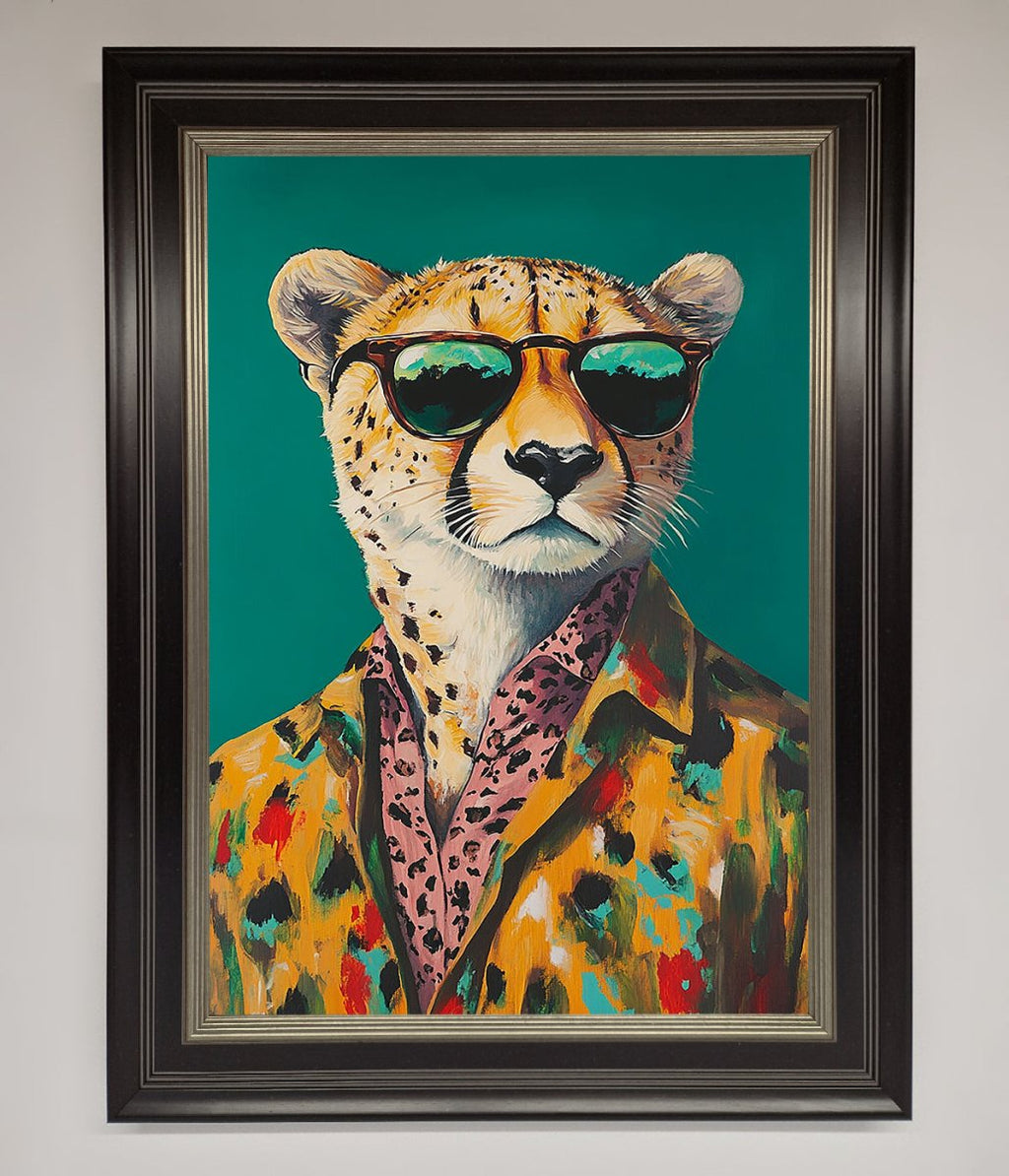 Cheetah With Sunglasses Framed Print