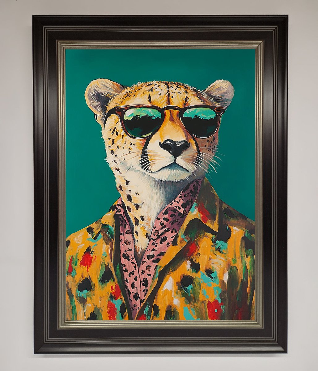 Cheetah With Sunglasses Framed Print