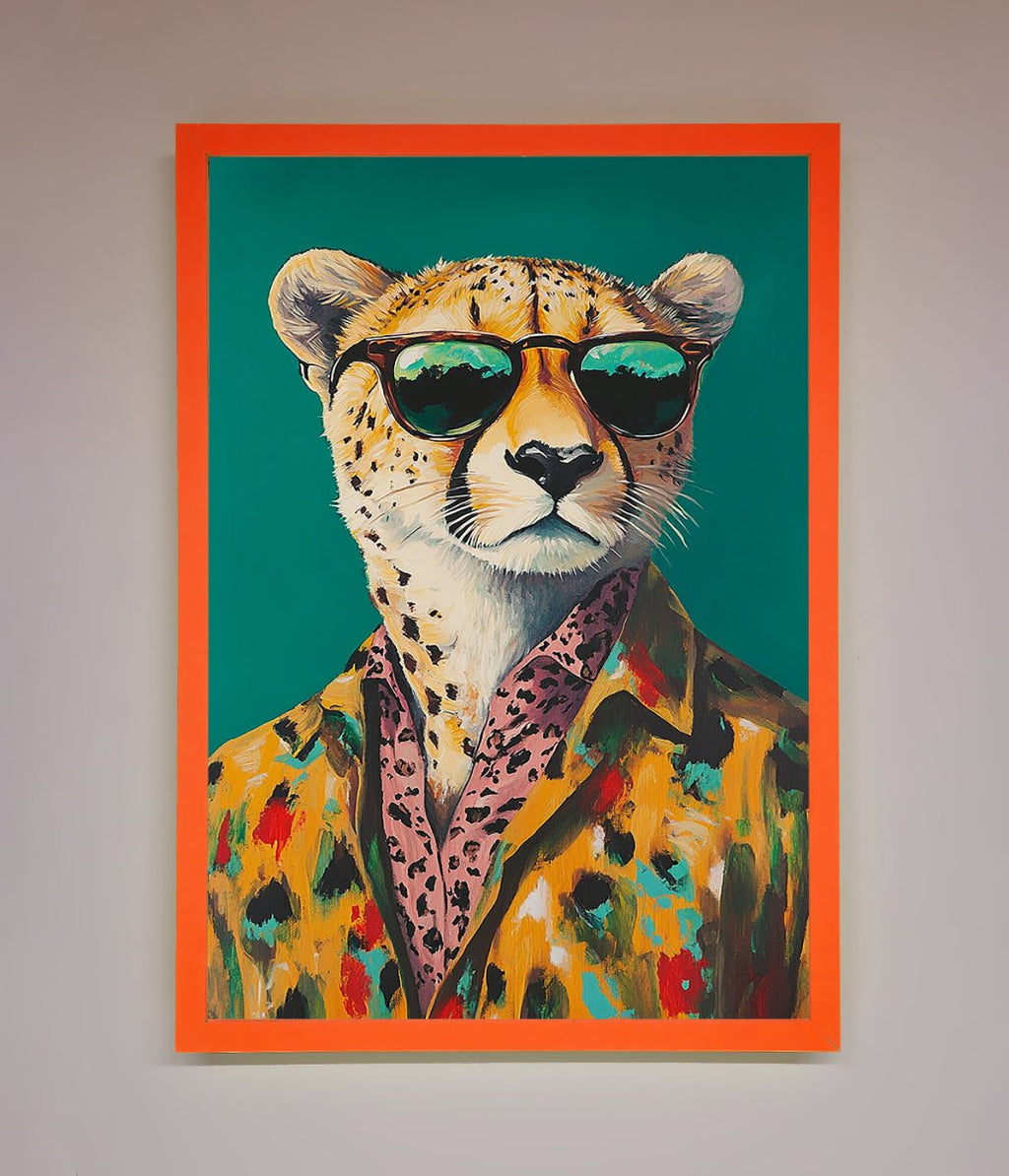 Cheetah With Sunglasses Framed Print