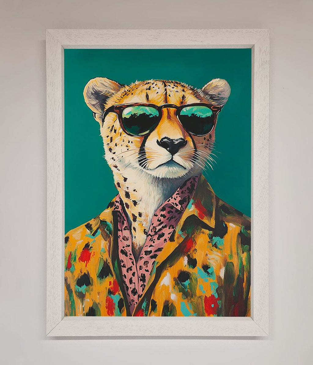 Cheetah With Sunglasses Framed Print