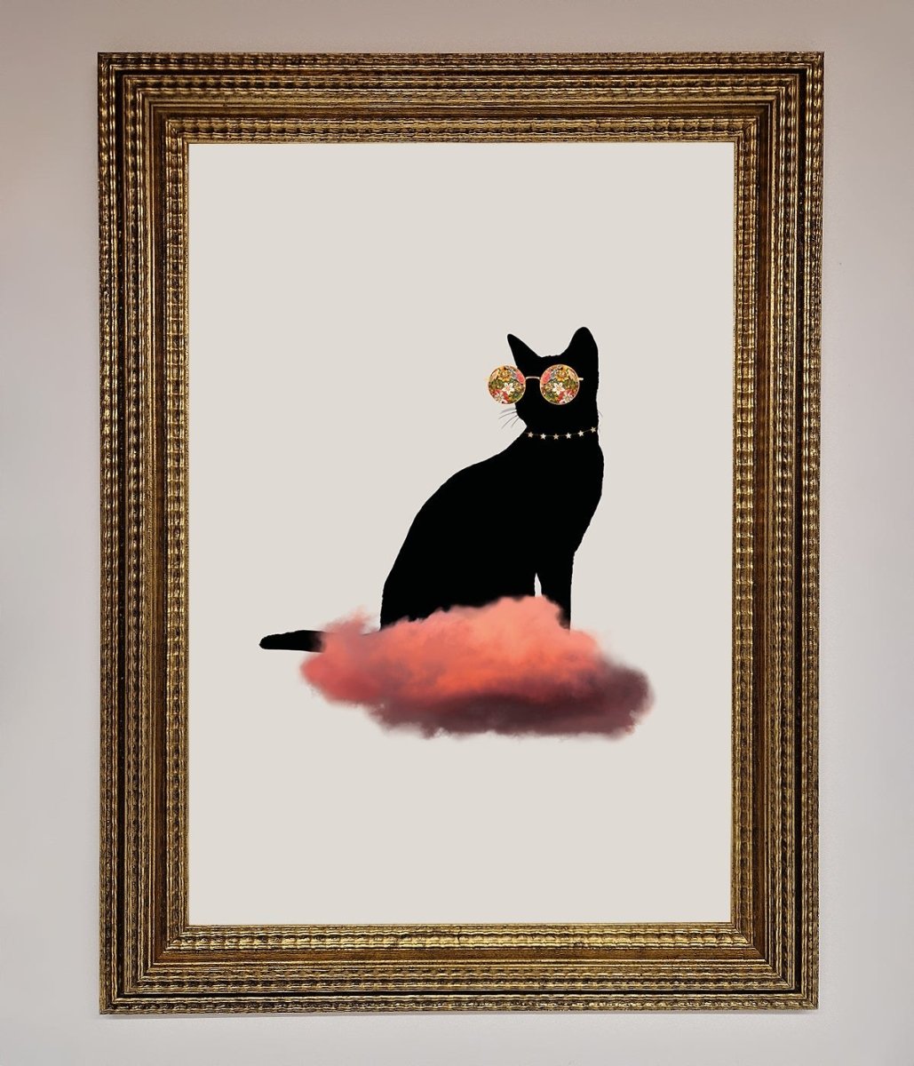 Cloud Cat Framed Poster