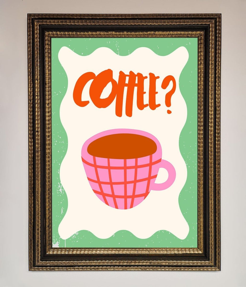Coffee Pink Mug Framed Wall Art