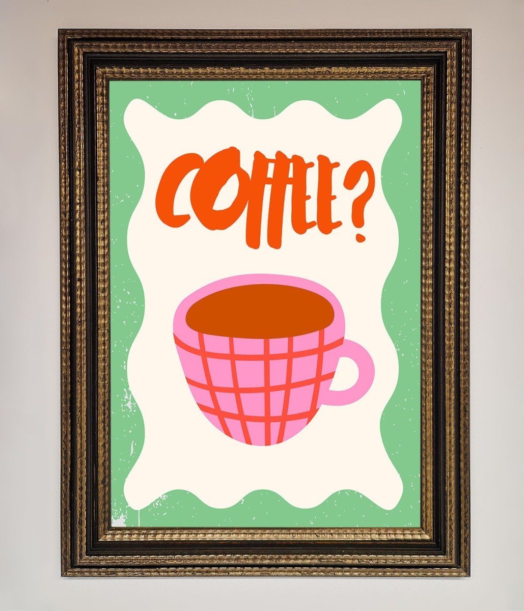 Coffee Pink Mug Framed Wall Art
