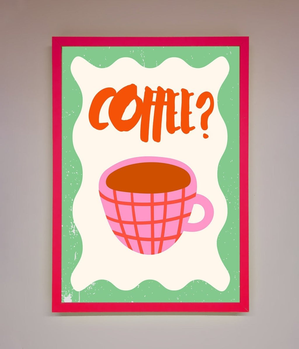Coffee Pink Mug Framed Wall Art