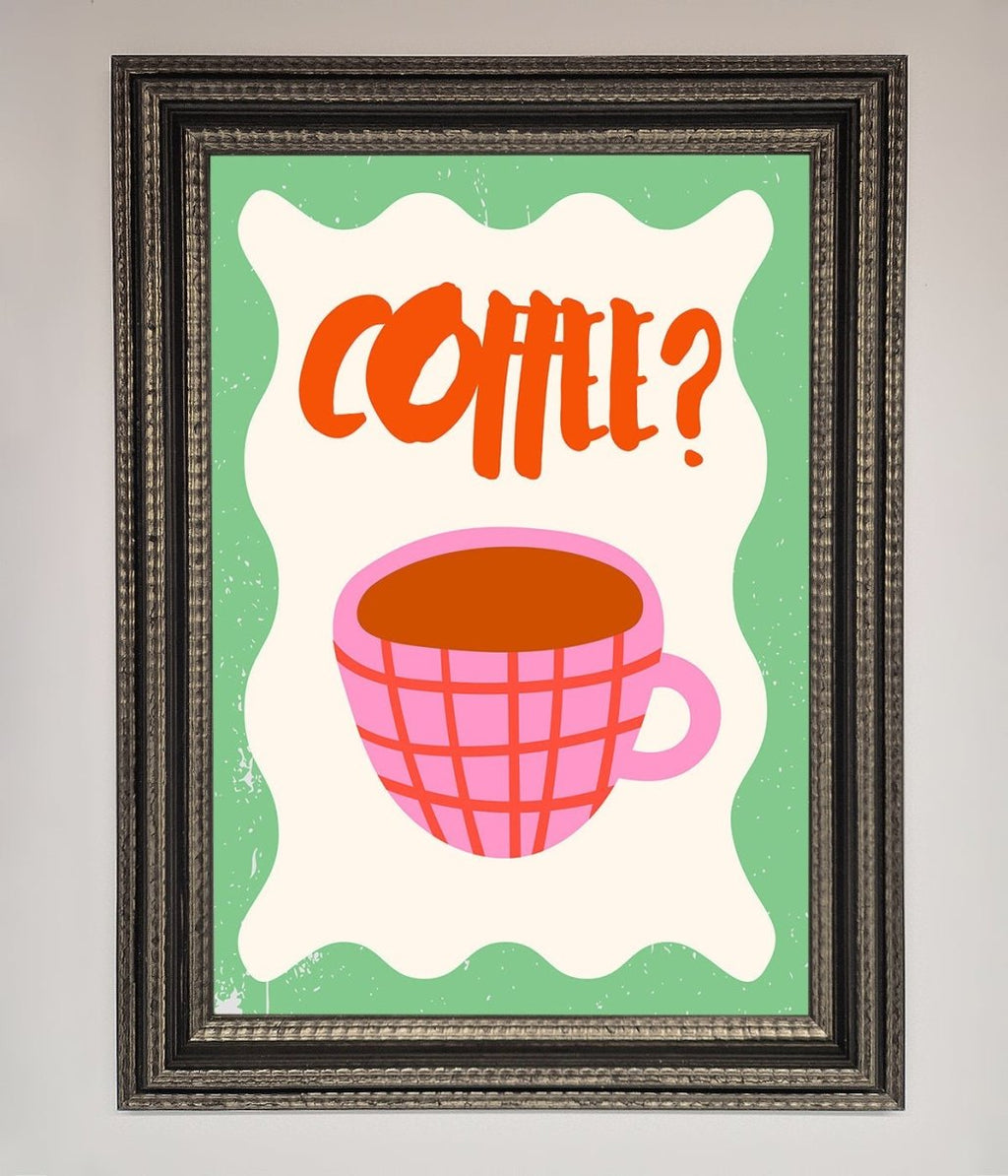 Coffee Pink Mug Framed Wall Art