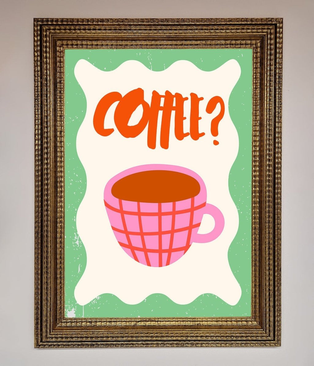 Coffee Pink Mug Framed Wall Art