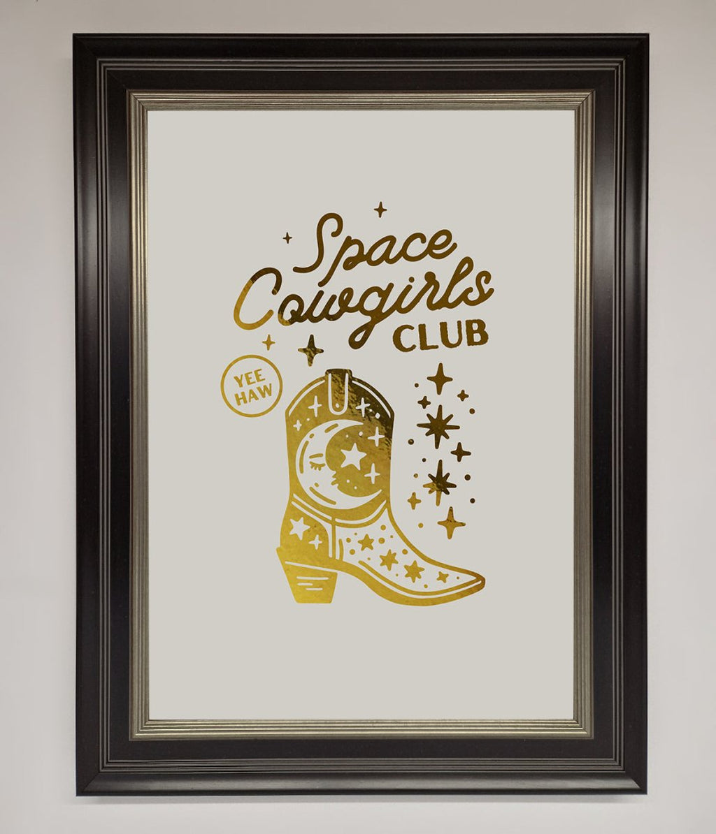 Cowgirl Boot Foil Framed Print