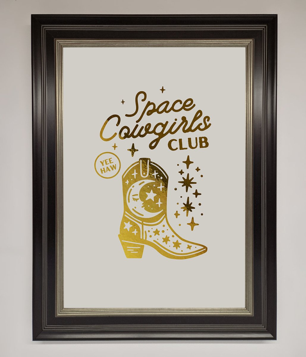 Cowgirl Boot Foil Framed Print
