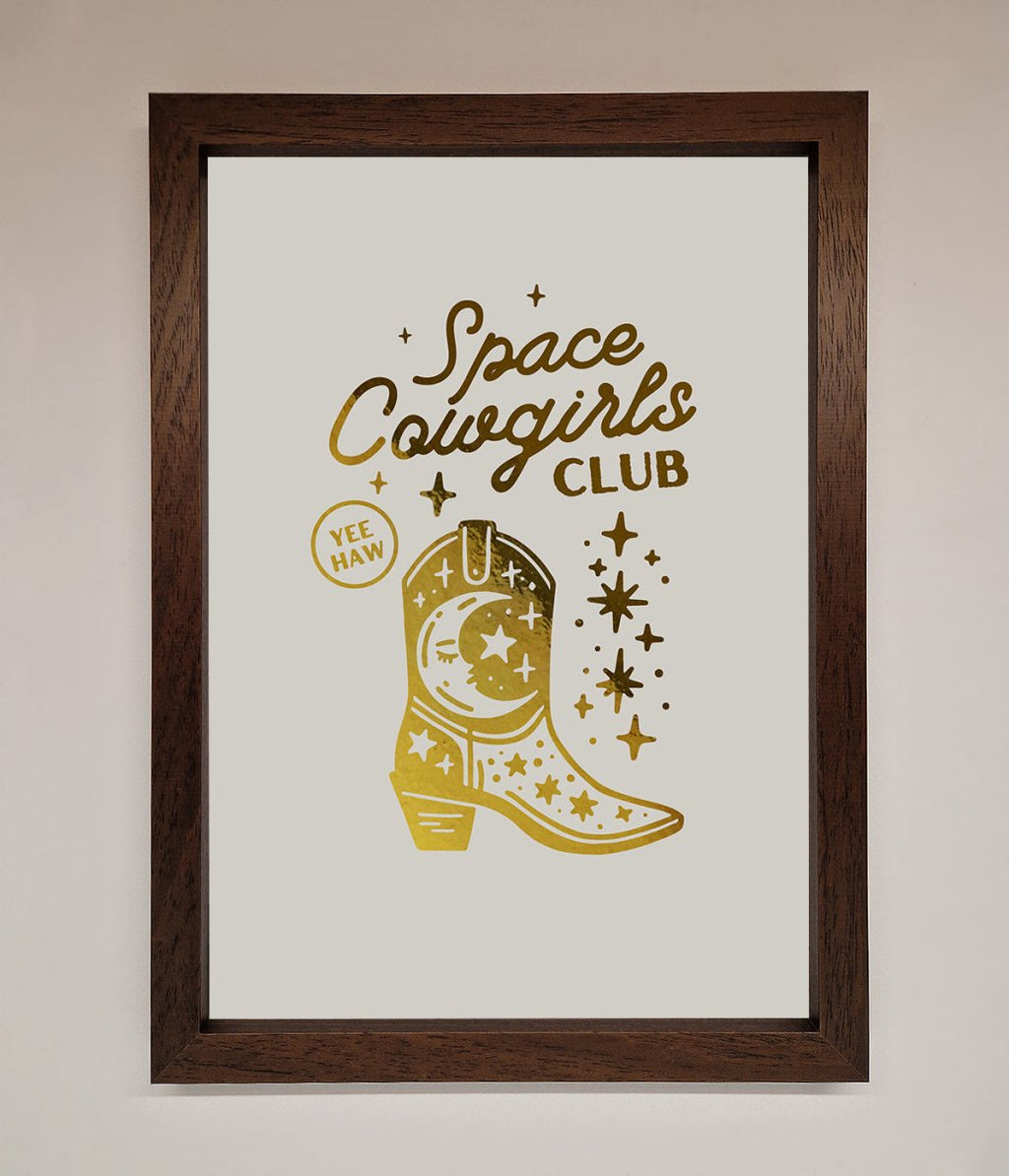 Cowgirl Boot Foil Framed Print