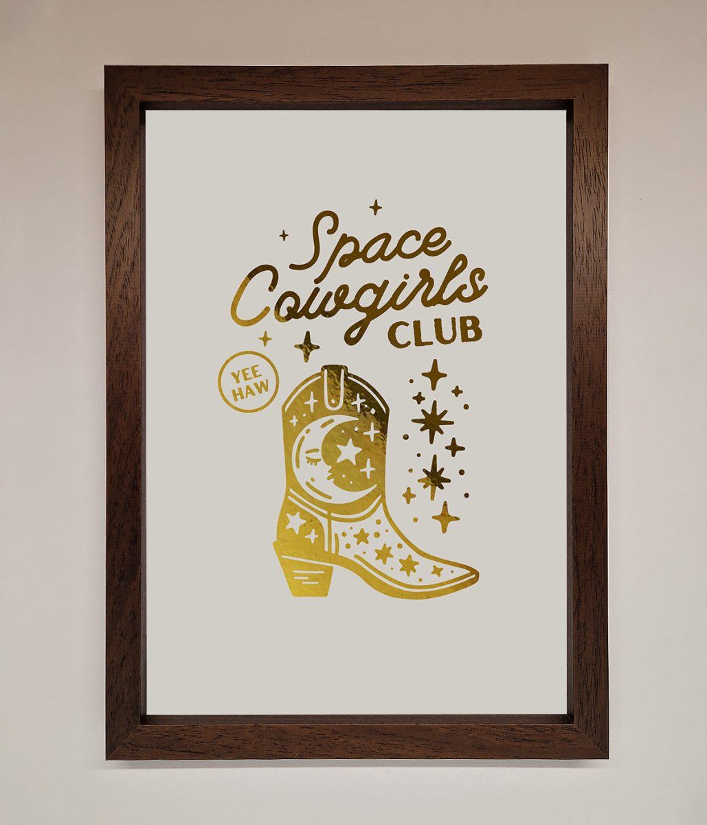 Cowgirl Boot Foil Framed Print