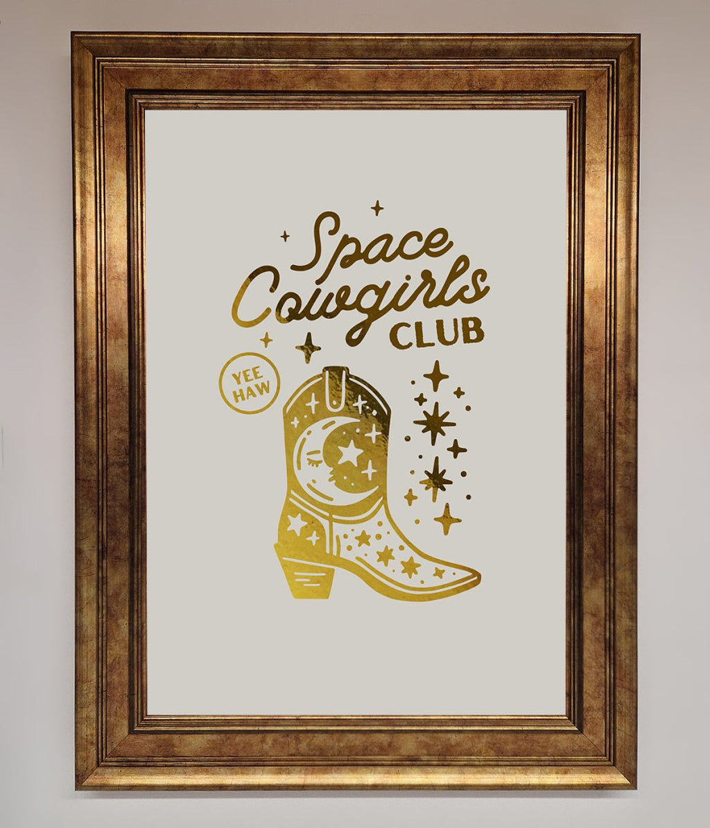 Cowgirl Boot Foil Framed Print