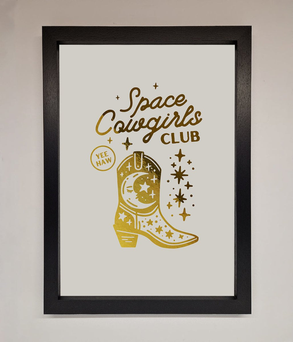 Cowgirl Boot Foil Framed Print