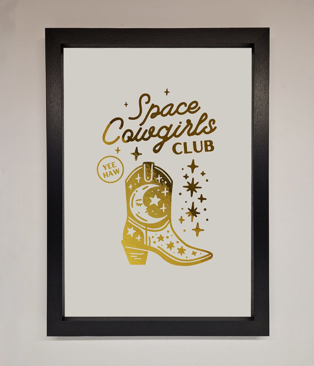 Cowgirl Boot Foil Framed Print