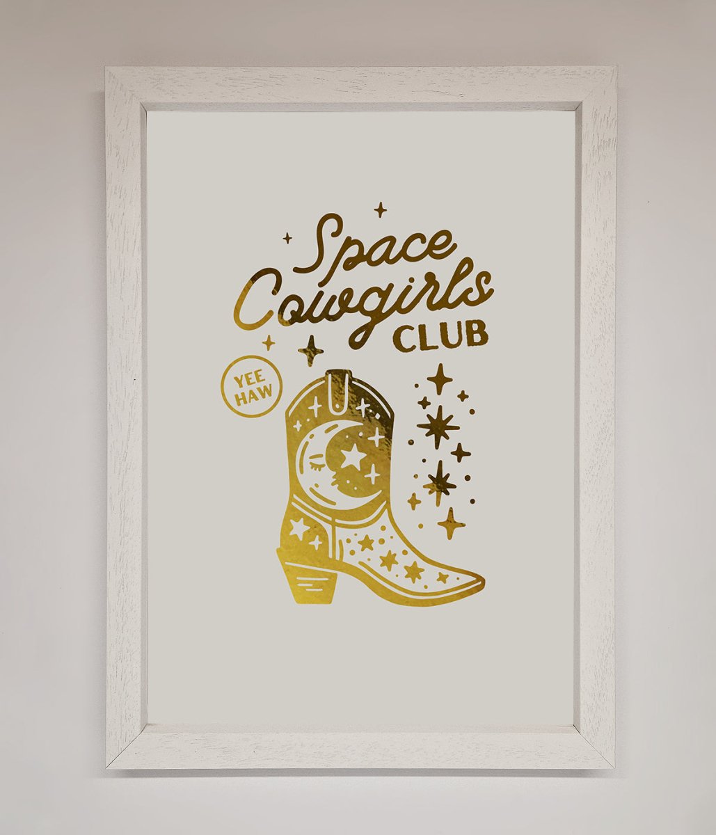 Cowgirl Boot Foil Framed Print