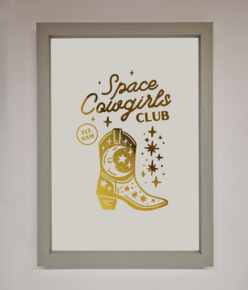Cowgirl Boot Foil Framed Print