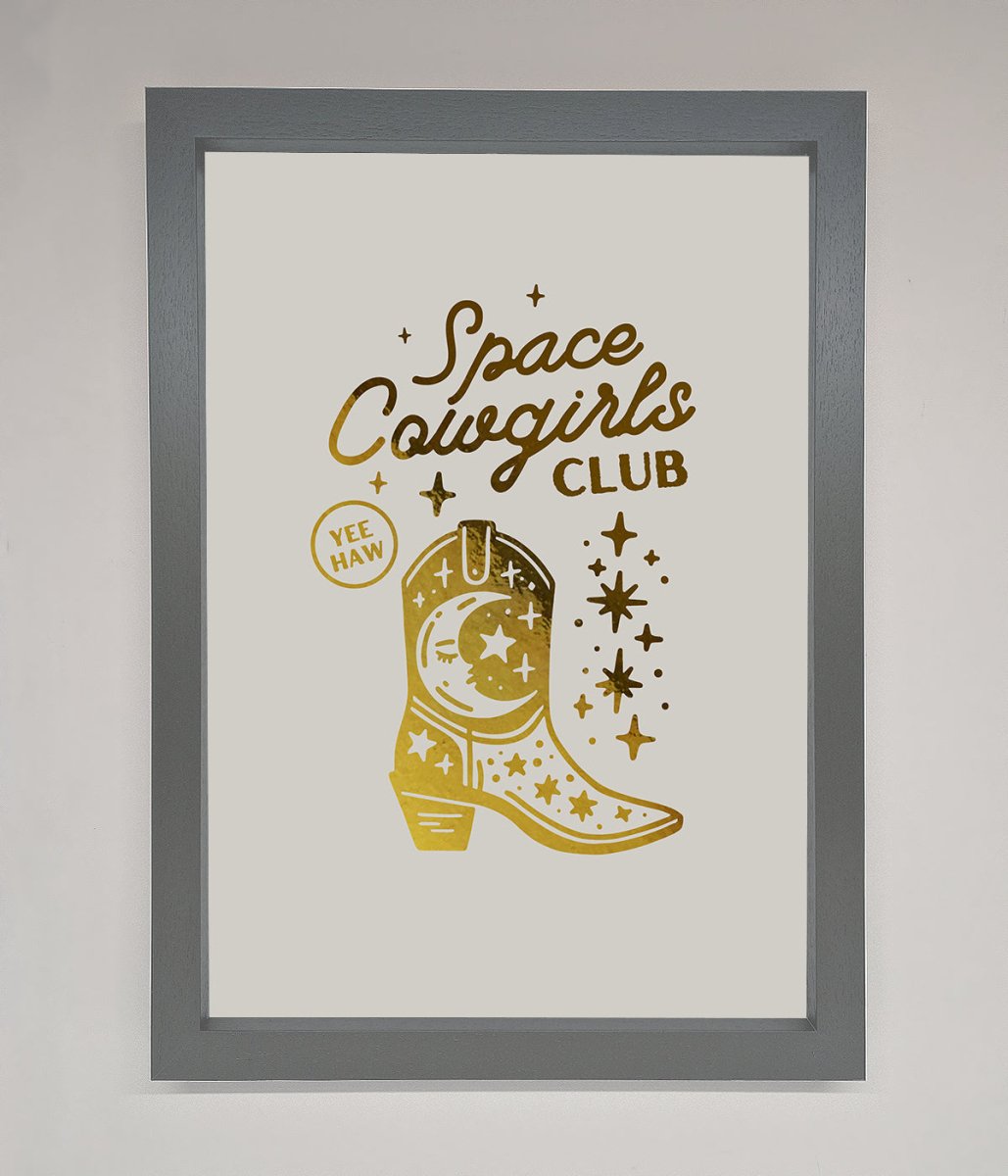 Cowgirl Boot Foil Framed Print