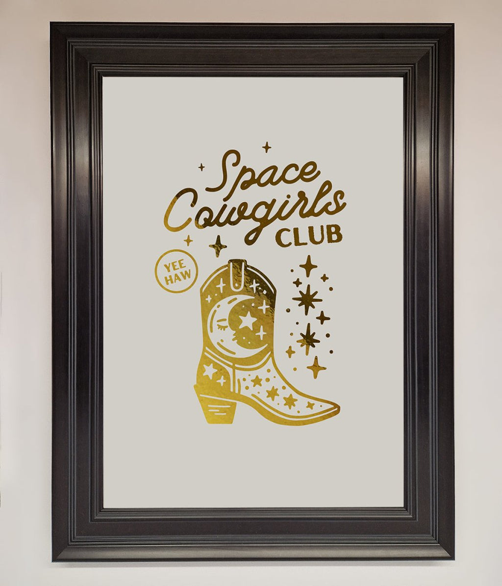 Cowgirl Boot Foil Framed Print