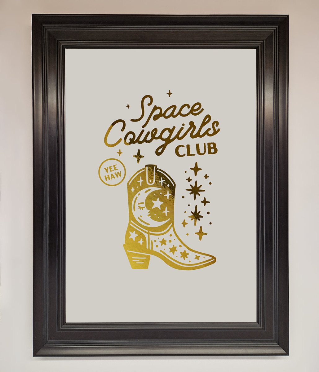 Cowgirl Boot Foil Framed Print