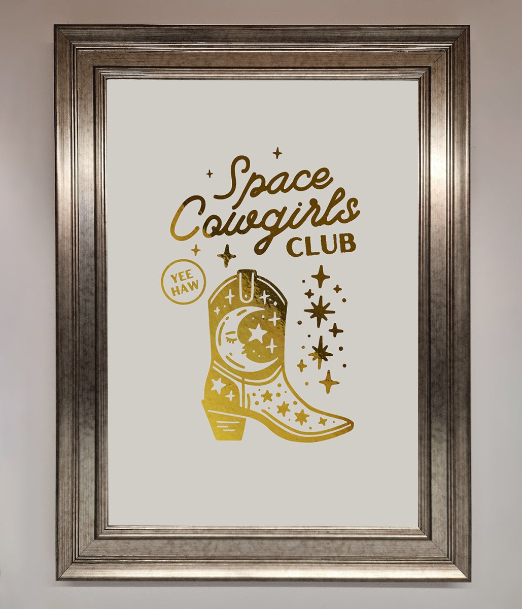 Cowgirl Boot Foil Framed Print