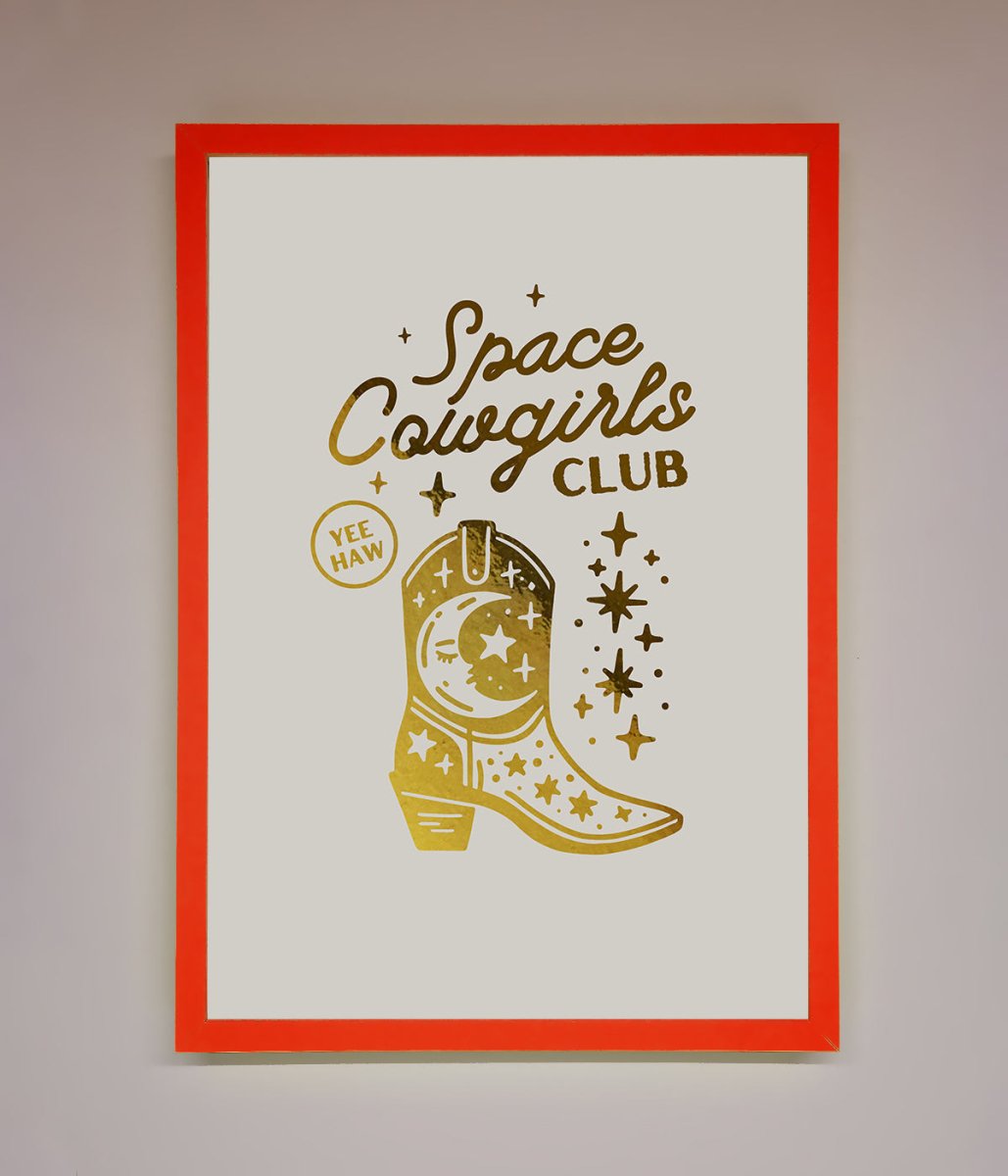 Cowgirl Boot Foil Framed Print