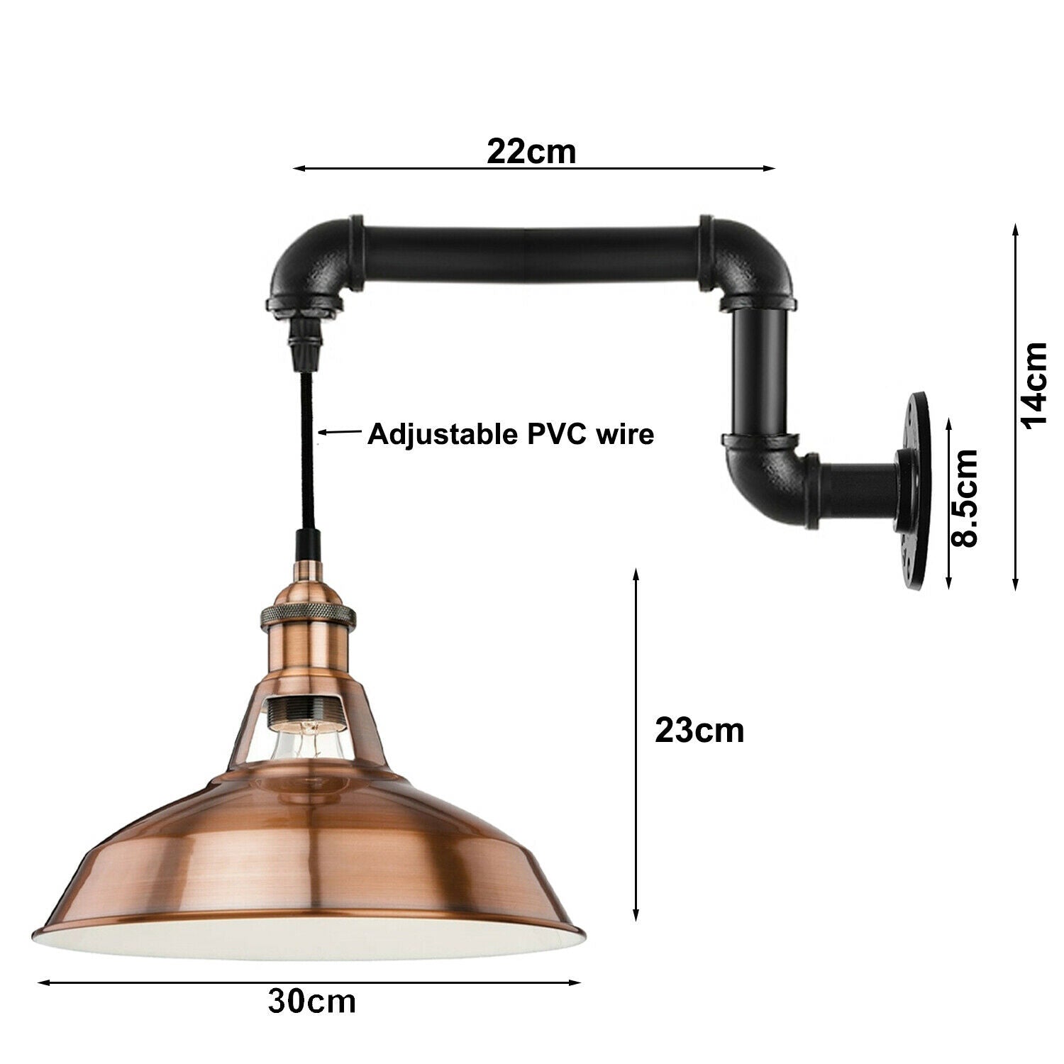 Industrial Vintage Retro Rustic Sconce Wall Light hanging sconces Lamp Fitting Fixture~3408-3