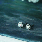 Opal cubic stud earrings-4