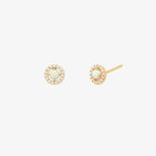 Opal cubic stud earrings-0