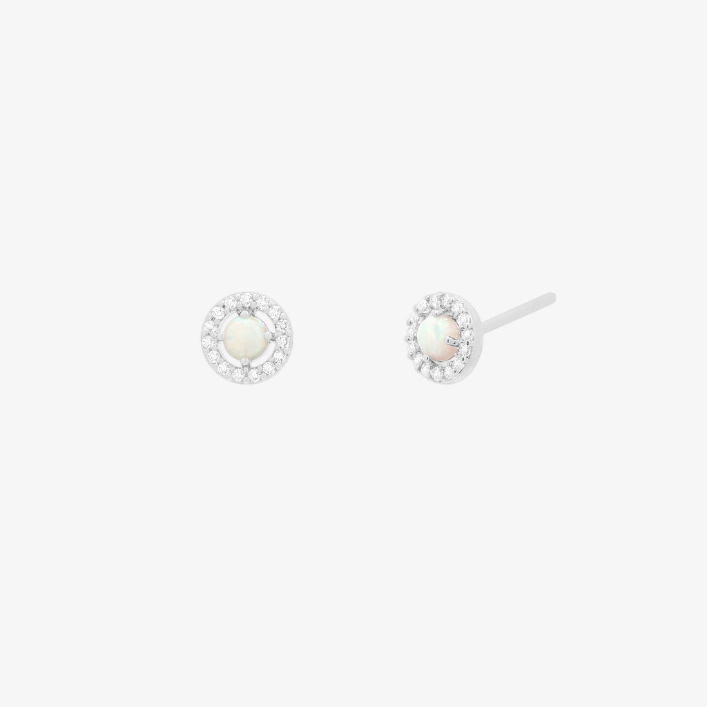 Opal cubic stud earrings-5