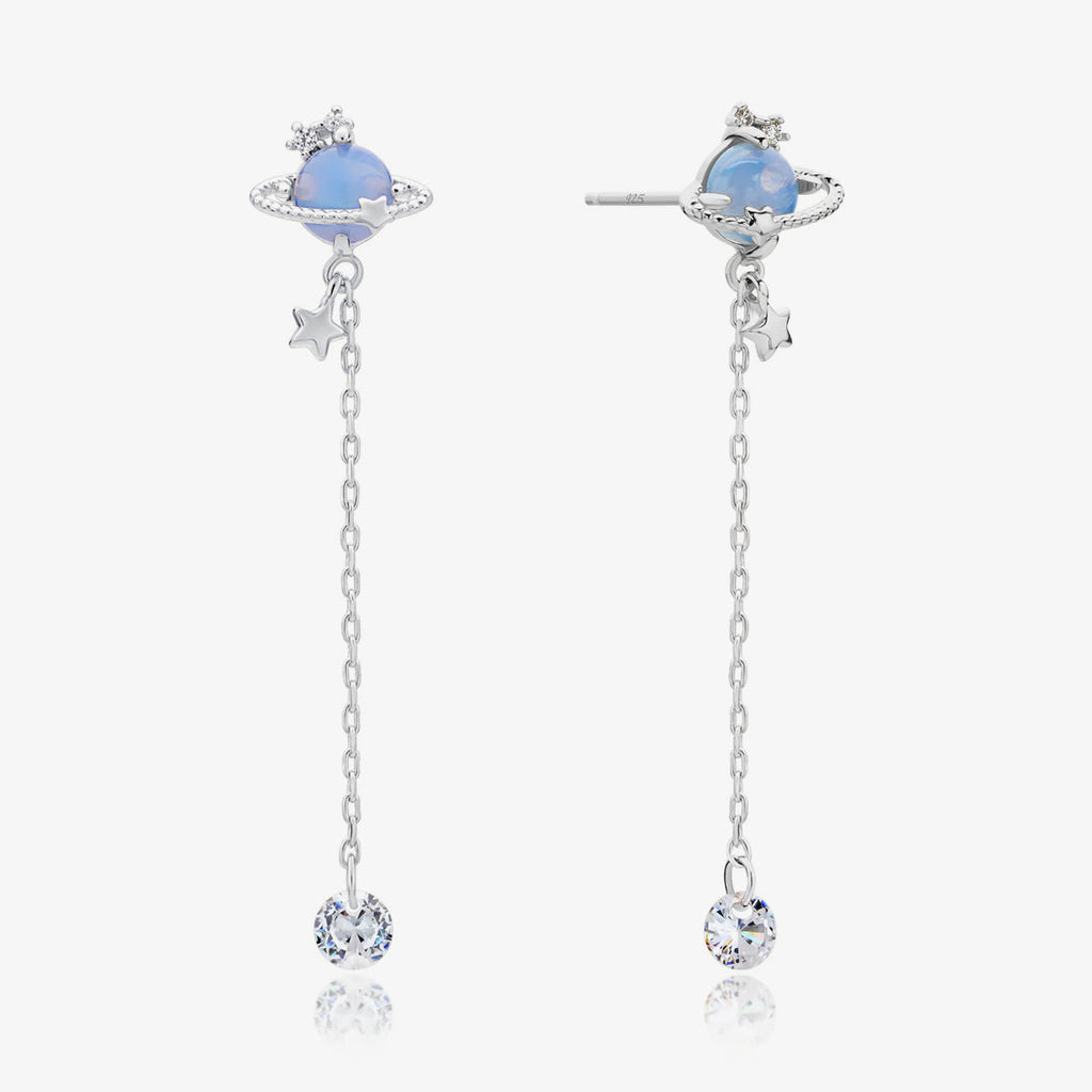 Moonstone saturn dangle earrings-5