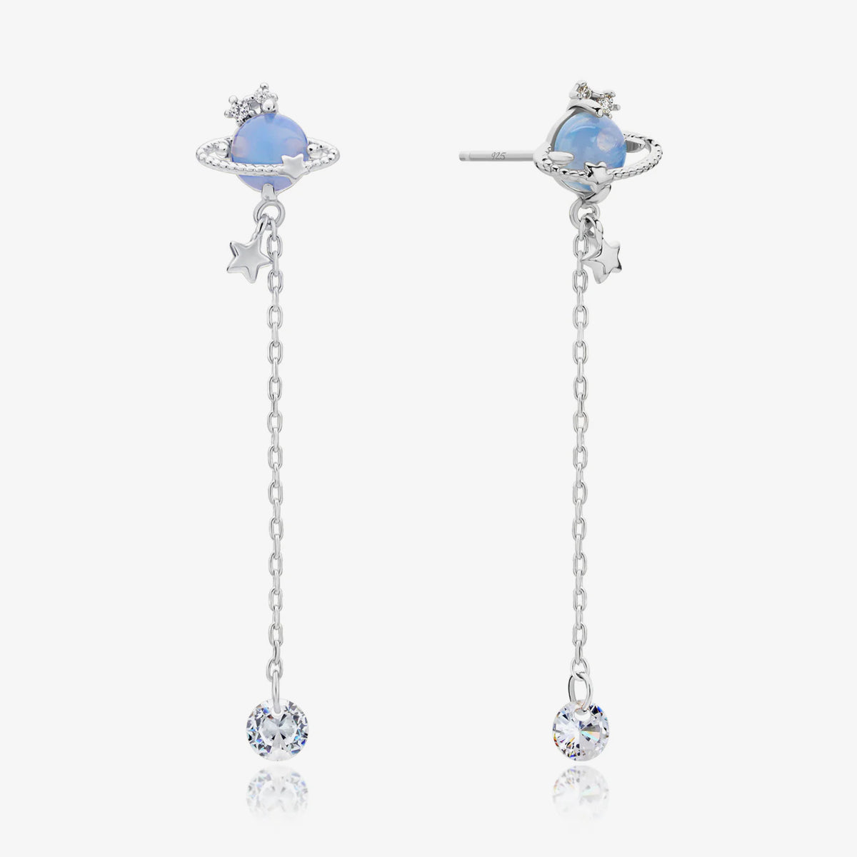 Moonstone saturn dangle earrings-5