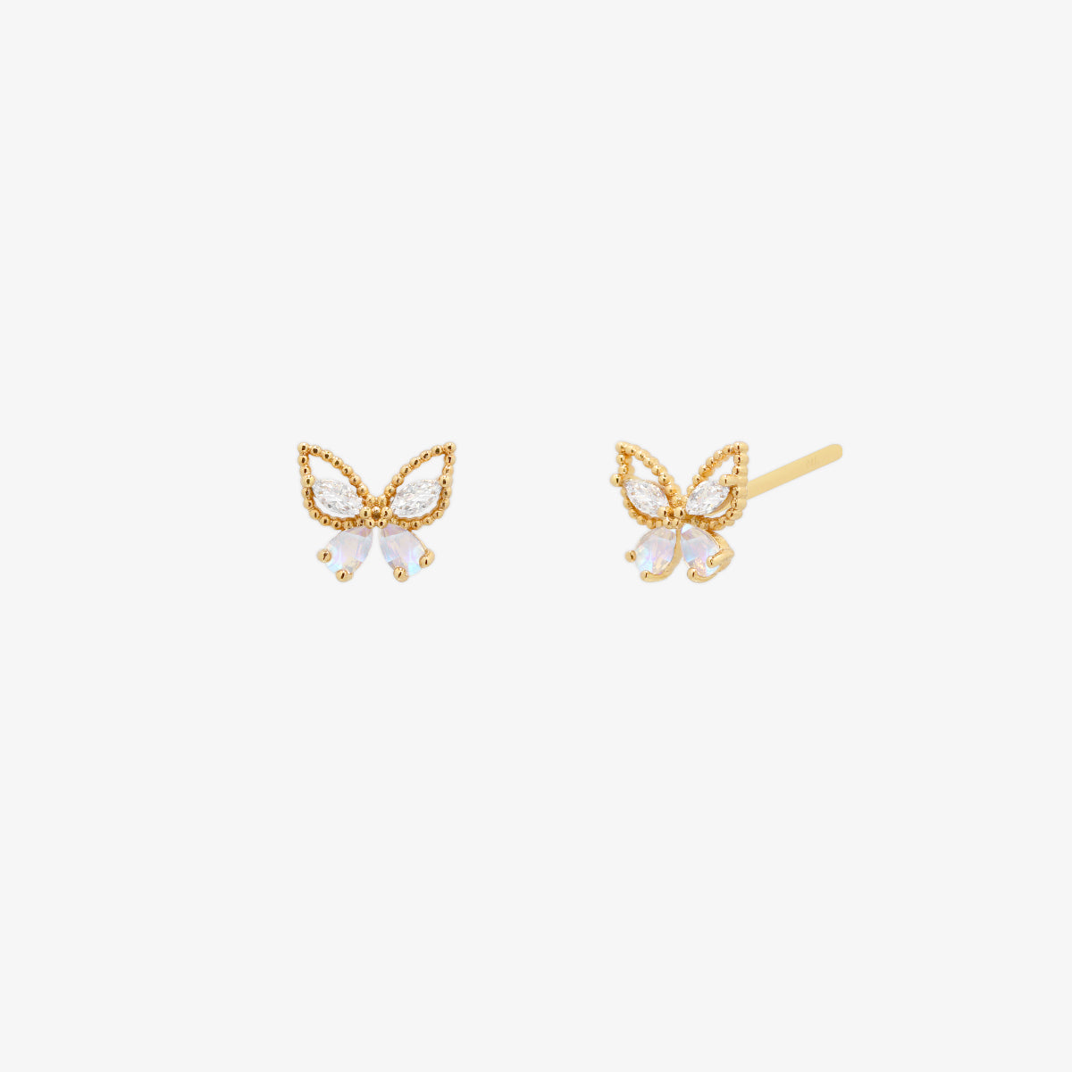Moonstone butterfly stud earrings-0
