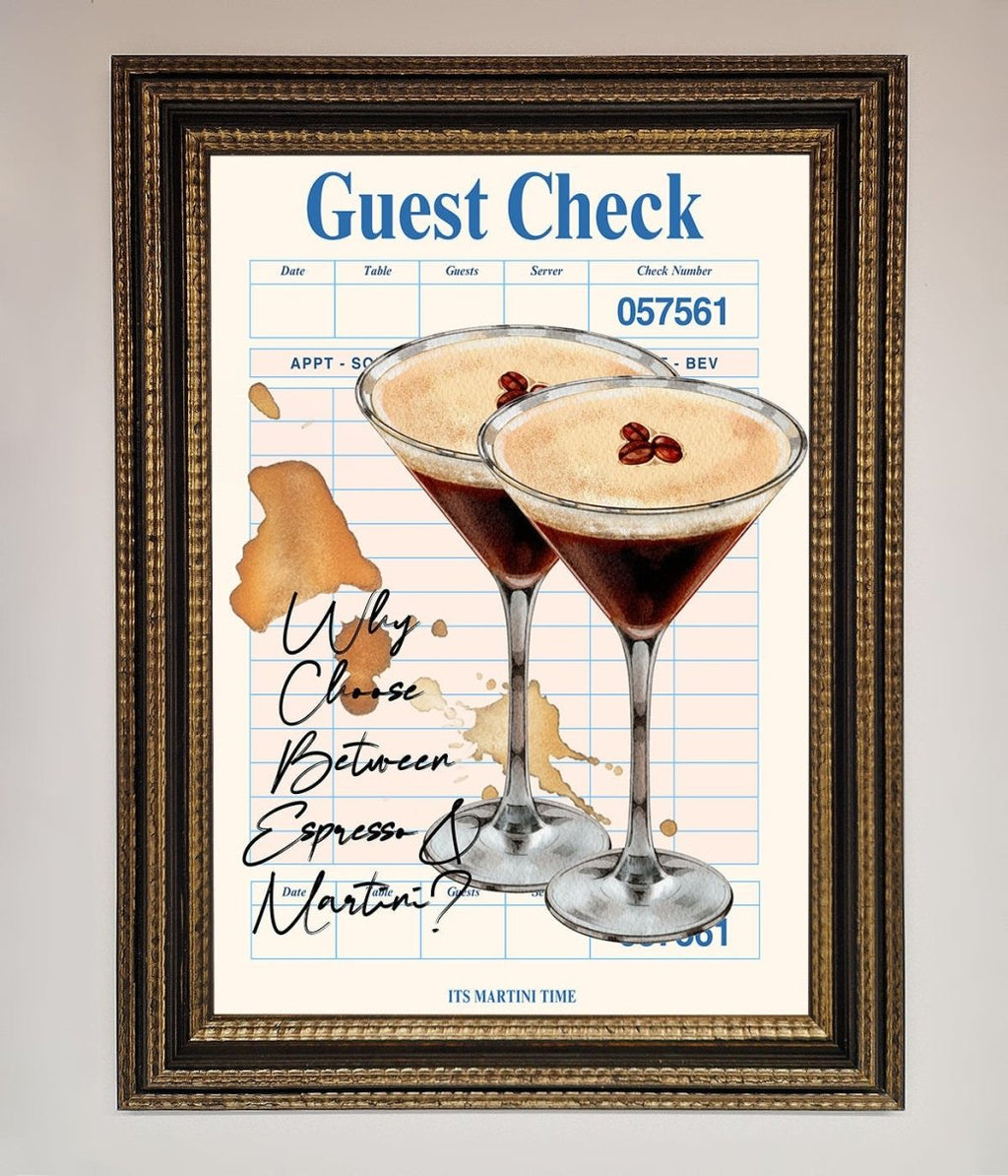 Espresso Martini Framed Wall Art