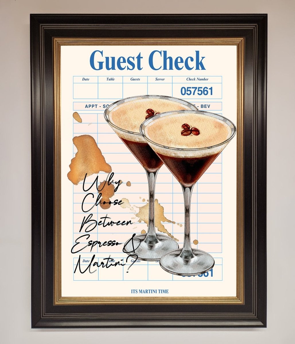Espresso Martini Framed Wall Art