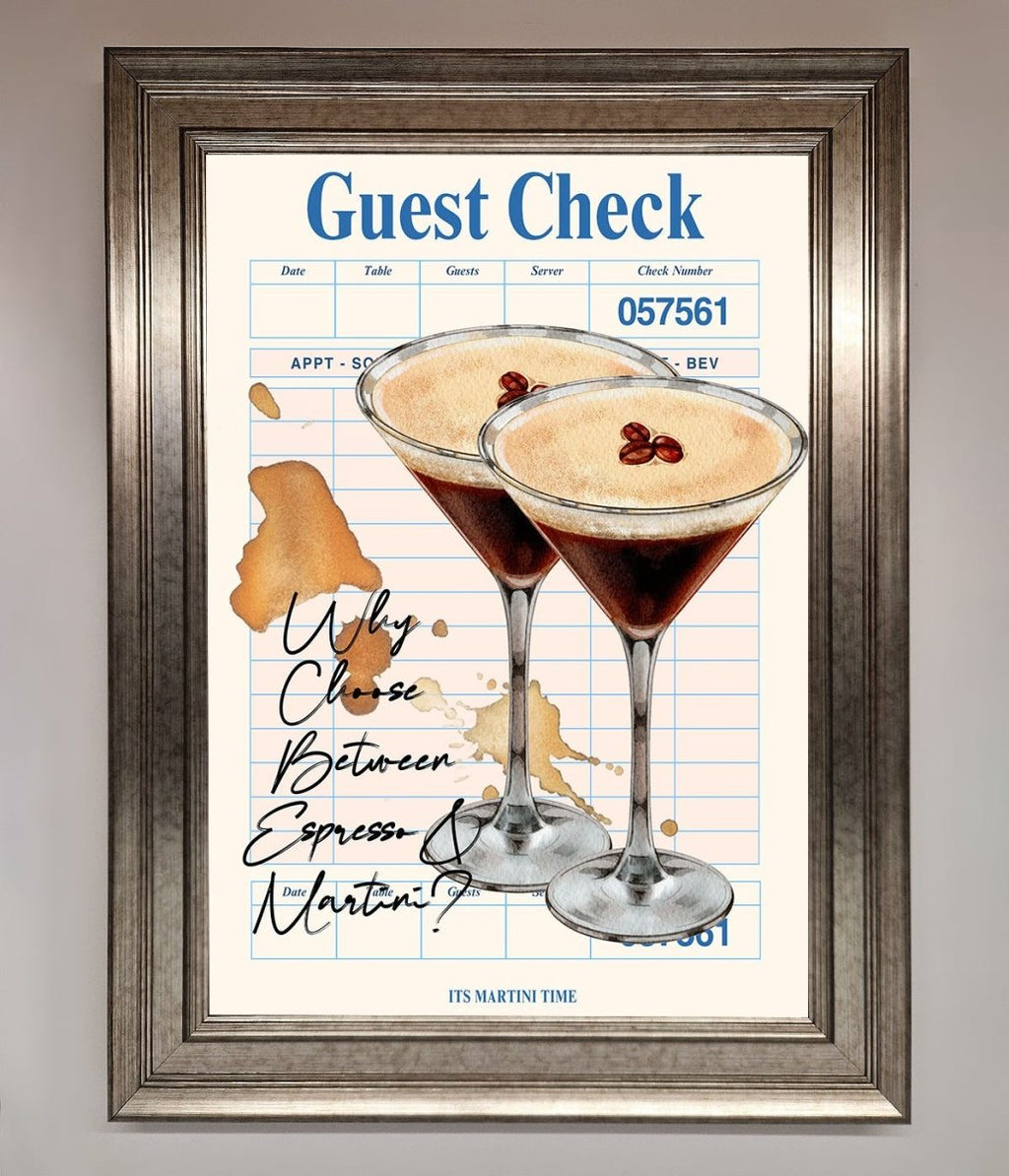 Espresso Martini Framed Wall Art