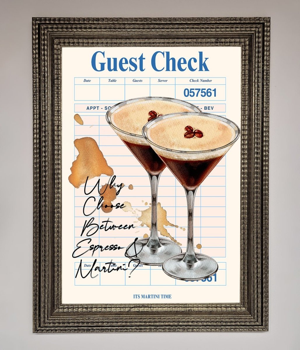 Espresso Martini Framed Wall Art