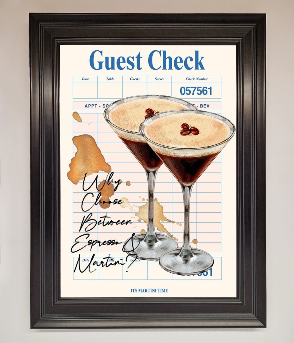 Espresso Martini Framed Wall Art