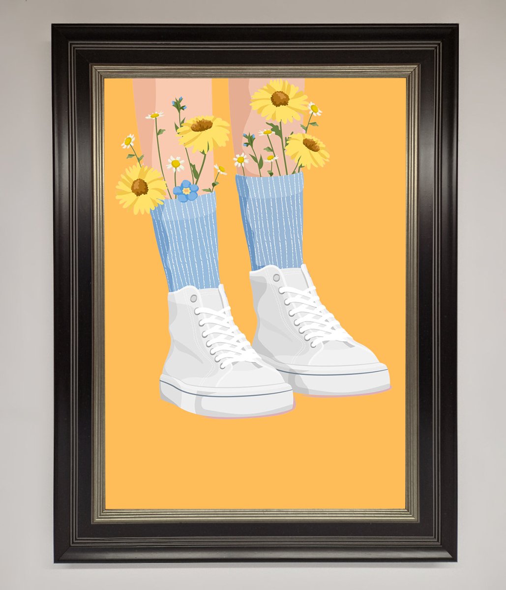 Flowers In Socks Framed Poster
