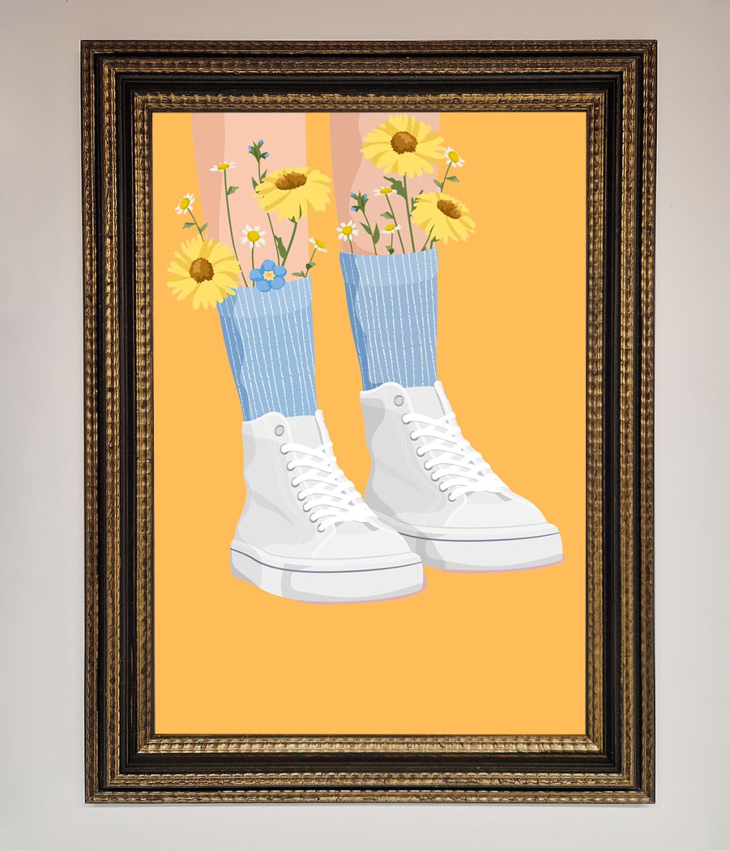 Flowers In Socks Framed Poster