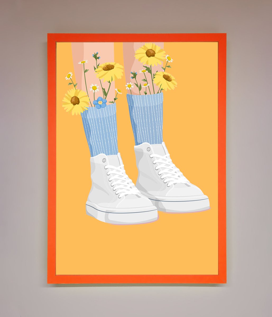 Flowers In Socks Framed Poster