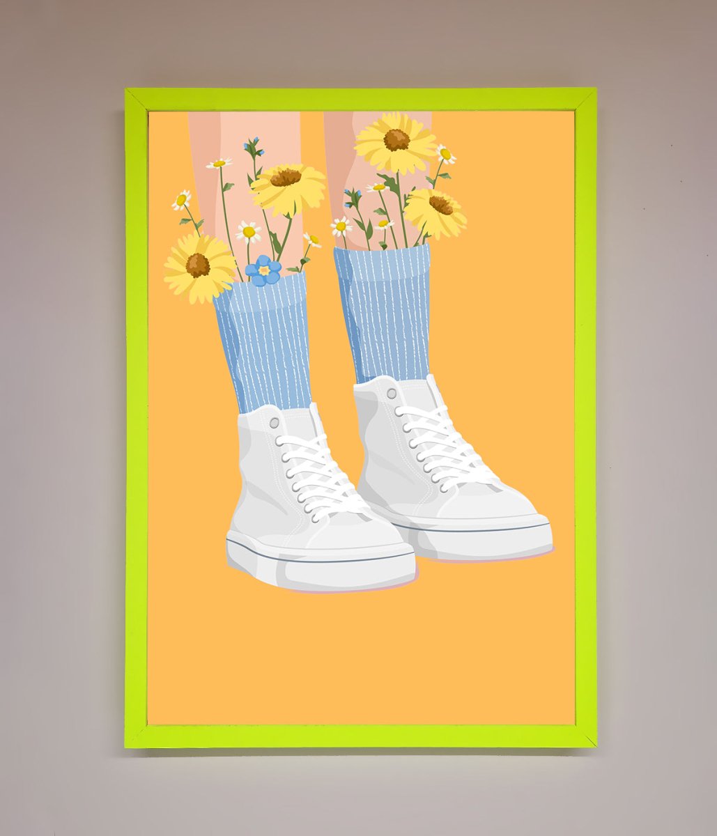 Flowers In Socks Framed Poster